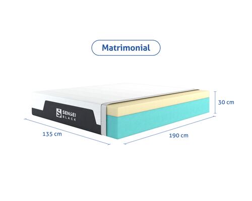 Colchón Black ( Matrimonial) De Memory Foam En Caja