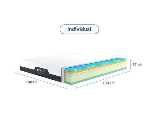 Colchón SenSei Prime de Memory Gel + Memory Foam Individual