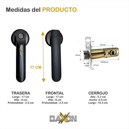 Chapa Cerradura Manija Inteligente Huella Dactilar Chapa Digital M20 Negra