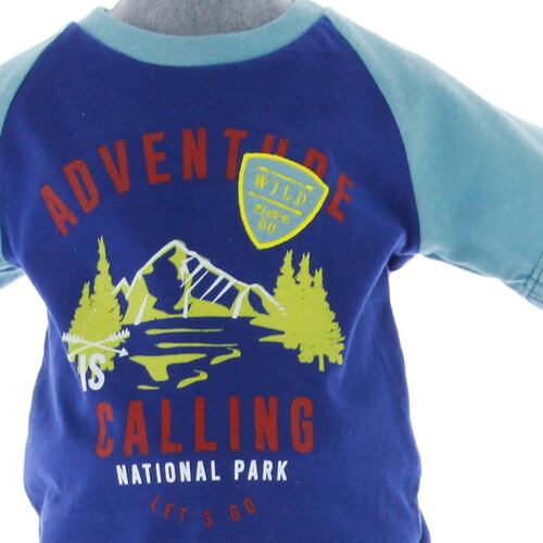 Playera Bebé Niño Azul T Shirt 0 a 4 Años 3697.