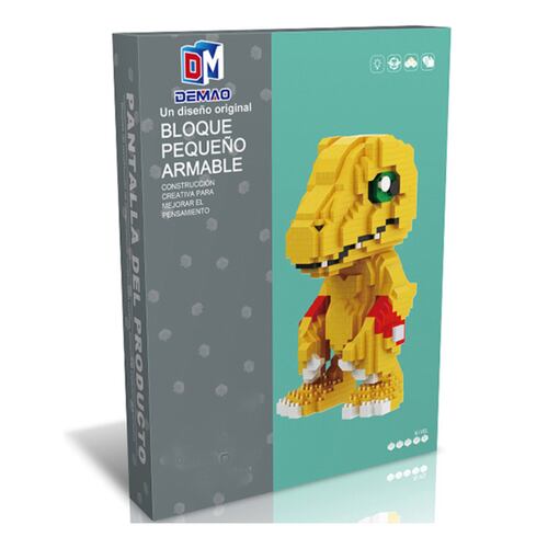 Bloques Armables de Agumon Digimon, Rompecabezas de Agumon, Set de Construcción Agumon Digimon, Mini Bloques de 1308 Piezas, Bloques de Construcción 3D, Blocks para Niños.