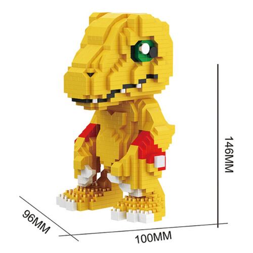 Bloques Armables de Agumon Digimon, Rompecabezas de Agumon, Set de Construcción Agumon Digimon, Mini Bloques de 1308 Piezas, Bloques de Construcción 3D, Blocks para Niños.