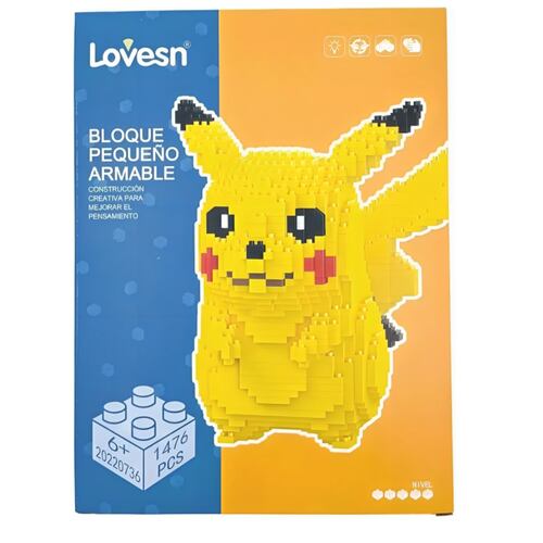 Set Bloques De Construcción 3d Pikachu De Pokemon Mini Block.