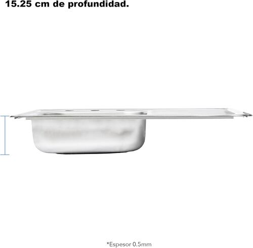 Tarja Sencilla 80 X 50 CM (Con Escurridero) incluye Mezcladora y Kit de Instalación