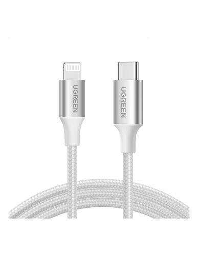 Cable USB C a Lightning Reforzado Ugreen 1m Certificado MFI Plateado