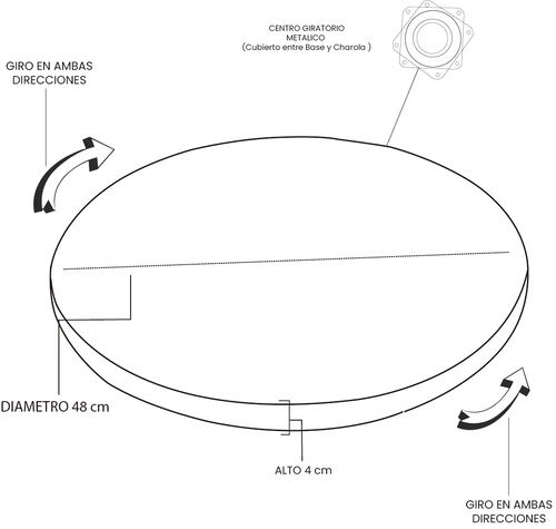 Charola giratoria de Madera Parota Redonda Hogare 48 cm centro de mesa giratoria