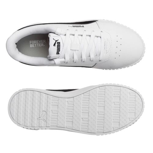 Tenis Puma Carina 2.0 Blanco con Negro Mujer.