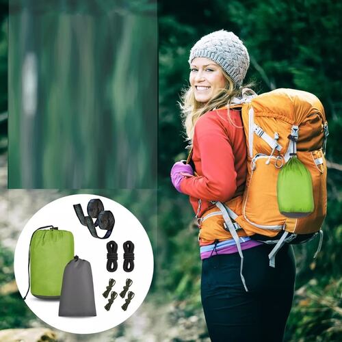 Hamacas Nailon Con Lona De Lluvia Y Mosquitera Para Cámping