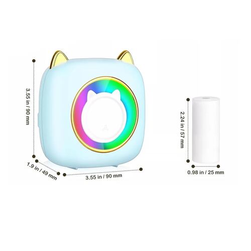 Mini Impresora Térmica Inalámbrica Con Bluetooth Portátil Azul