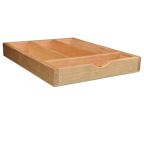 Organizador de Cubiertos Hogare, Porta Cubiertos de Madera 4 con divisiones.