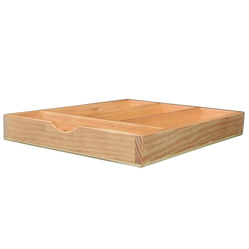 Organizador de Cubiertos Hogare, Porta Cubiertos de Madera 4 con divisiones.