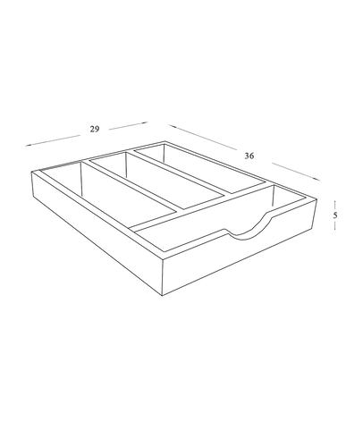 Organizador de Cubiertos Hogare, Porta Cubiertos de Madera 4 con divisiones.