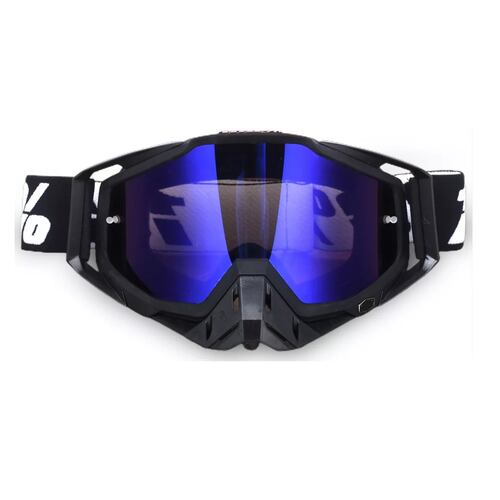 Googles Motocross De Tácticas Ajustables Para Sport Gafas Azul y Negro