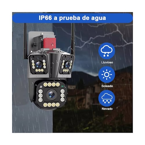 Cámara De Vigilancia De 8mp Con 3 Pantallas Y Zoom 10x Alexa