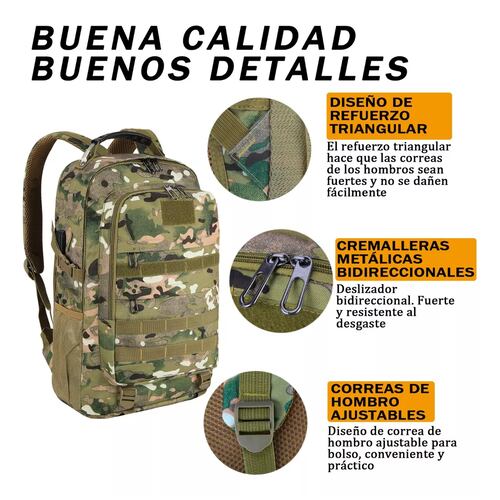 Mochila Táctica Militar Impermeable Multifunción De 45l Plateu Camuflaje