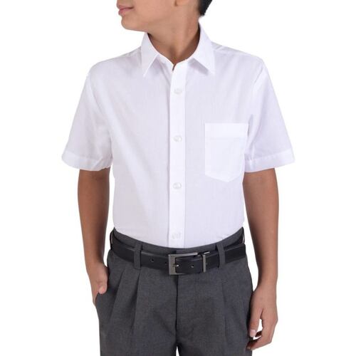 Camisa Escolar Manga Corta Blanca Vestir Infantil Niños Perfecta para Regreso a Clases Para uso diario
