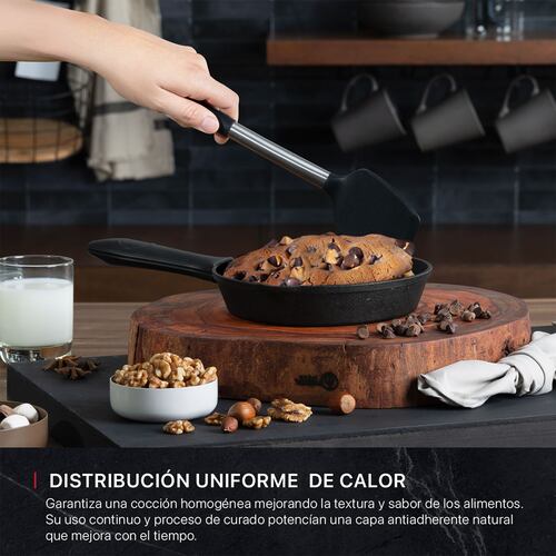 Sartén con Antiadherente de Hierro Fundido 25.4 cm Comal Negro Cookify.