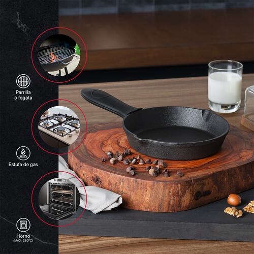 Sartén con Antiadherente de Hierro Fundido 25.4 cm Comal Negro Cookify.