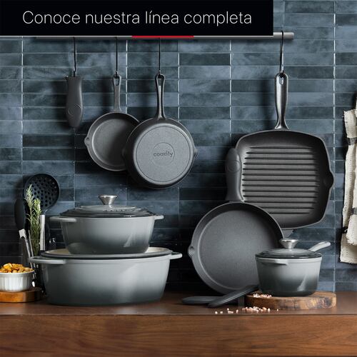 Sartén con Antiadherente de Hierro Fundido 25.4 cm Comal Negro Cookify.