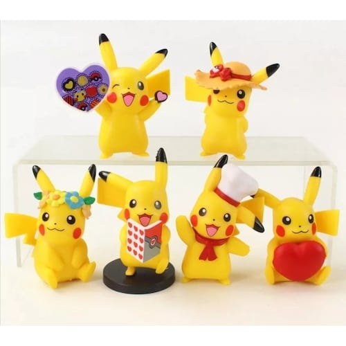 Pokemon Set Figuras Coleccionables Pikachu Anime 6 Piezas.