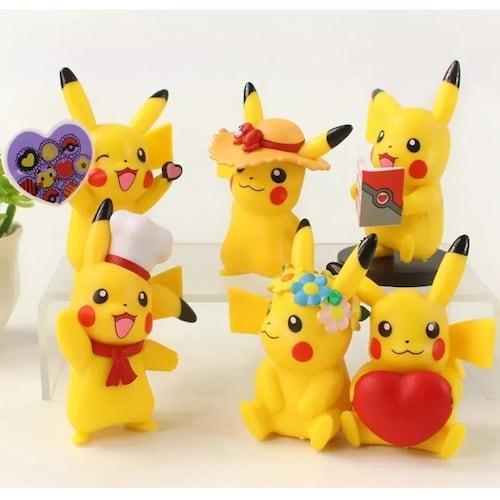 Pokemon Set Figuras Coleccionables Pikachu Anime 6 Piezas.