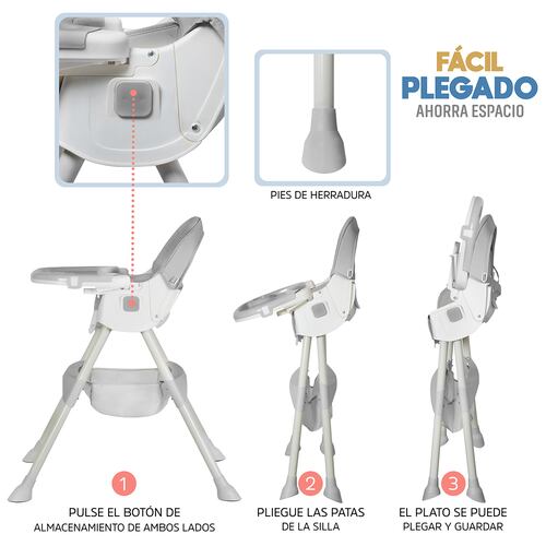 AGBOX Silla Periquera Plegable para Bebé 2 en 1 Gris SILLABEBEG01.