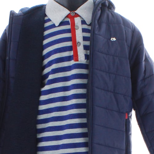 Chamarra Niño Azul Marino Forrada 3743 3 a 16 Años.