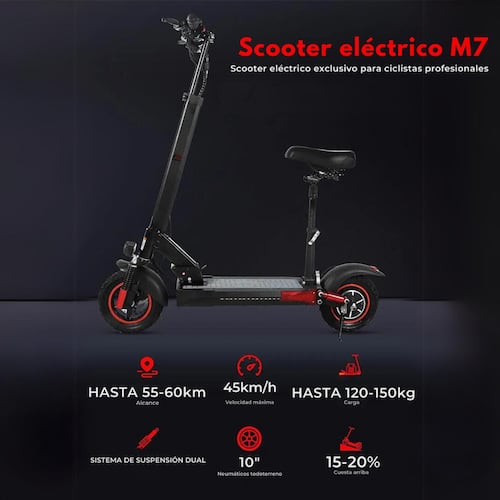 Scooter Eléctrico Patín M7 500w 45km/h 46v Urbano Potente.