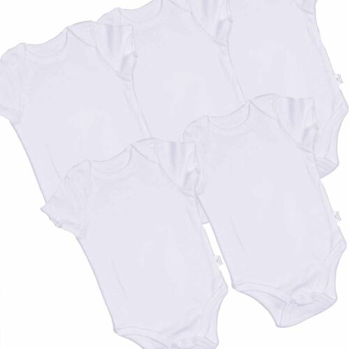 Kit de 5 Pañaleros Body Manga Corta para Niño Bebe Unisex