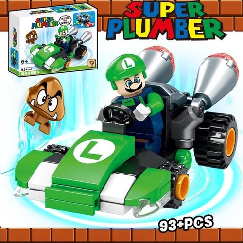 Set 4 Autos De Carreras Mario Bloques Armables Karts Peach