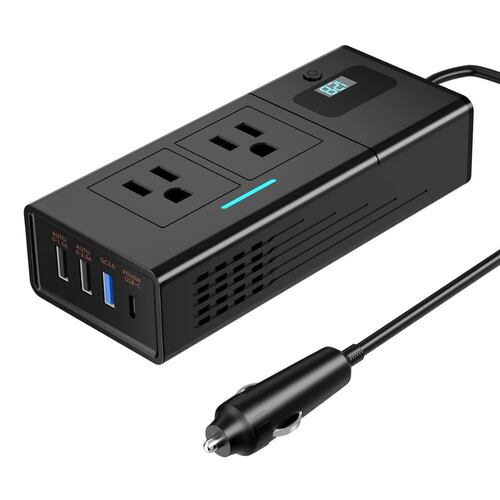 Inversor De Corriente Portátil Para Auto 12v A 110v 200w.