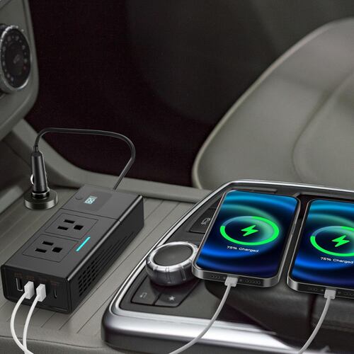 Inversor De Corriente Portátil Para Auto 12v A 110v 200w.