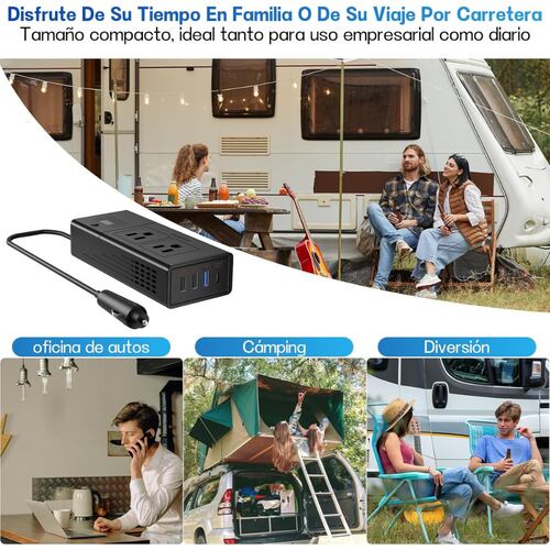 Inversor De Corriente Portátil Para Auto 12v A 110v 200w.