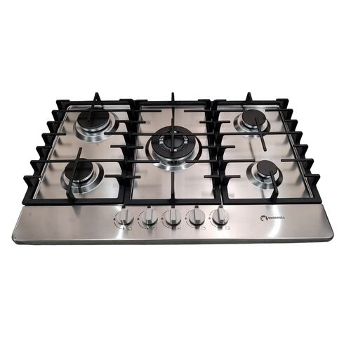 Estufa 5 quemadores acero inoxidable comal incluido