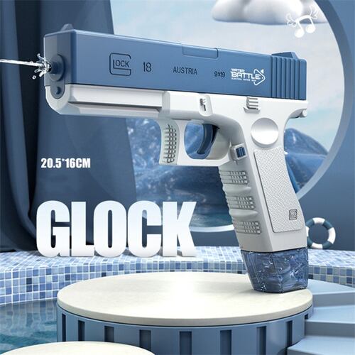 Pistola De Agua Eléctrico Automatica Juguete Glock Tambor, juego de equipo, disparo de agua, lanzador para exteriores..