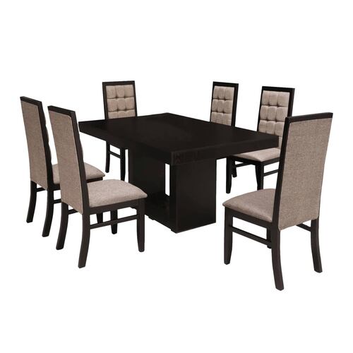 Comedor 6 Sillas Gema Chocolate - Kessa.