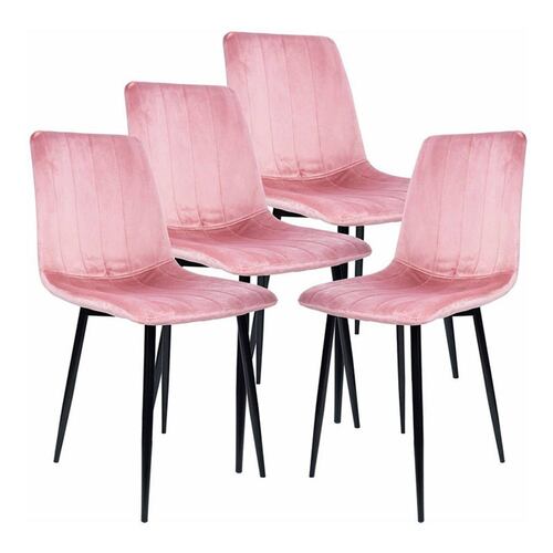 Silla Eames Tapiz Set 4 Sillas Eames Tapizada Vintage Cafeteria Comedor Sillon Rosa