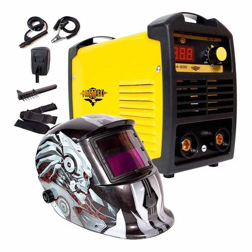 Soldadora Inversora 200 Amp + Careta Electrónica 110v Gris