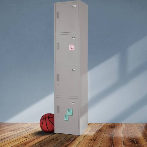 Locker Metalico 4 Puertas Casillero Oficina Industrial Chapa 38.5 x 34 x 180 cm Estante Gutstark