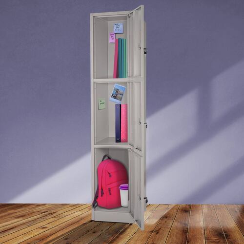 Locker Metalico 3 Puertas Casillero Oficina Industrial Chapa 38 x 34 x 180 cm Estante Gutstark