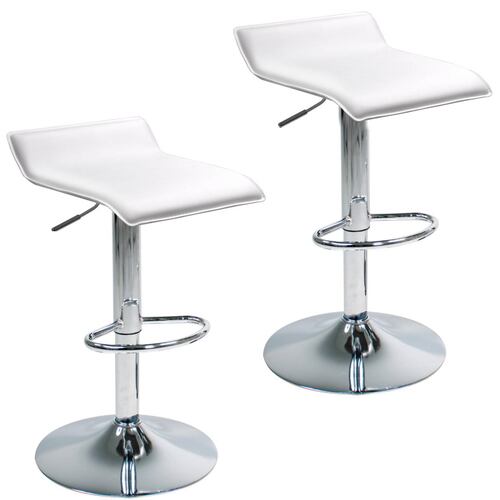 Banco Alto Set 2 Bancos para Barra de Cocina Bar Cantina Cafeteria Silla Alta Ajustable  Blanco Rack and Pack