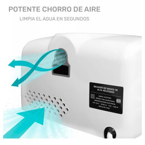 Secador Manos Automatico Alto Rendimiento Bajo Consumo