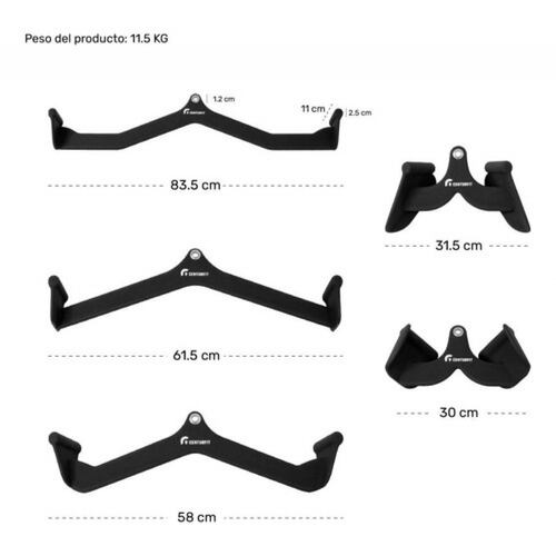 Set Manerales Polea 5 Pz Espalda Barra Multifuncional Gym