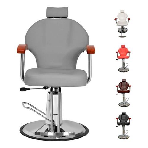 Silla Barberia Sillon Hidraulico Salon Reclinable Estilista Gris