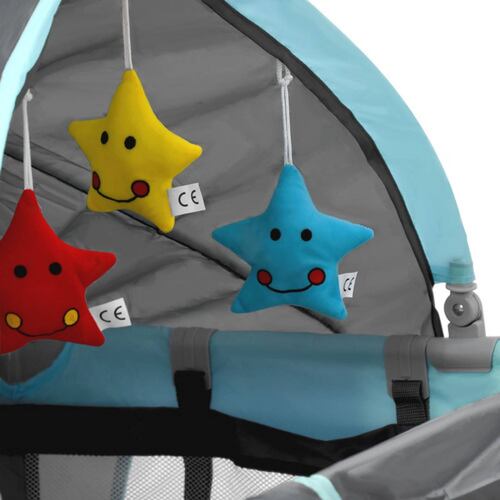 Cuna Corral Bebes Plegable Cambiador Removible Ruedas Juegos Azul