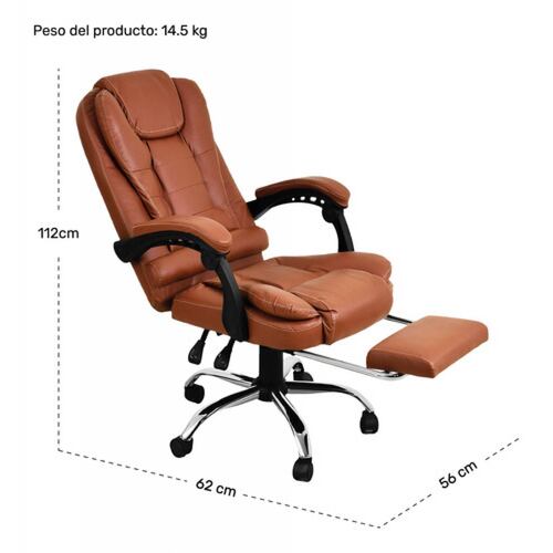 Silla Oficina Masaje Ejecutiva Sillon Masajeador 2 Puntos Cafe
