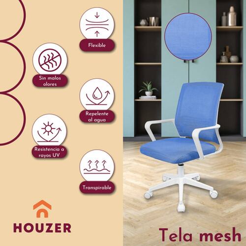 Silla Oficina Ajustable Ejecutiva Ergonomica Escritorio Azul