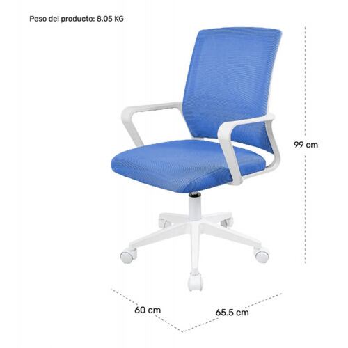 Silla Oficina Ajustable Ejecutiva Ergonomica Escritorio Azul