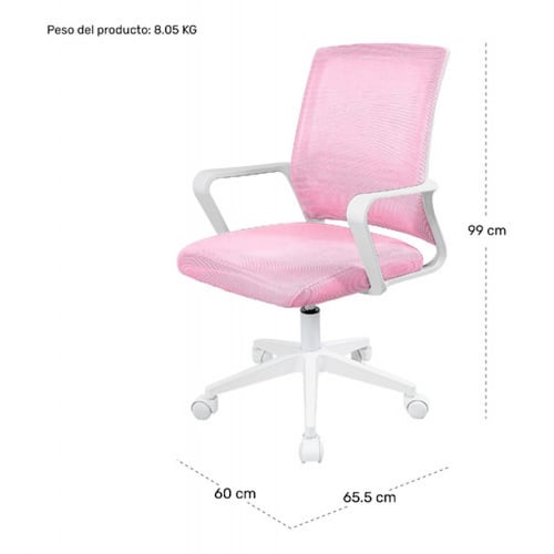 Silla Oficina Ajustable Ejecutiva Ergonomica Escritorio Rosa