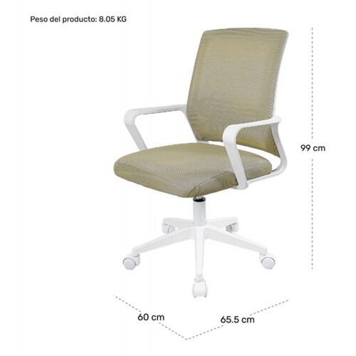 Silla Oficina Ajustable Ejecutiva Ergonomica Escritorio Beige